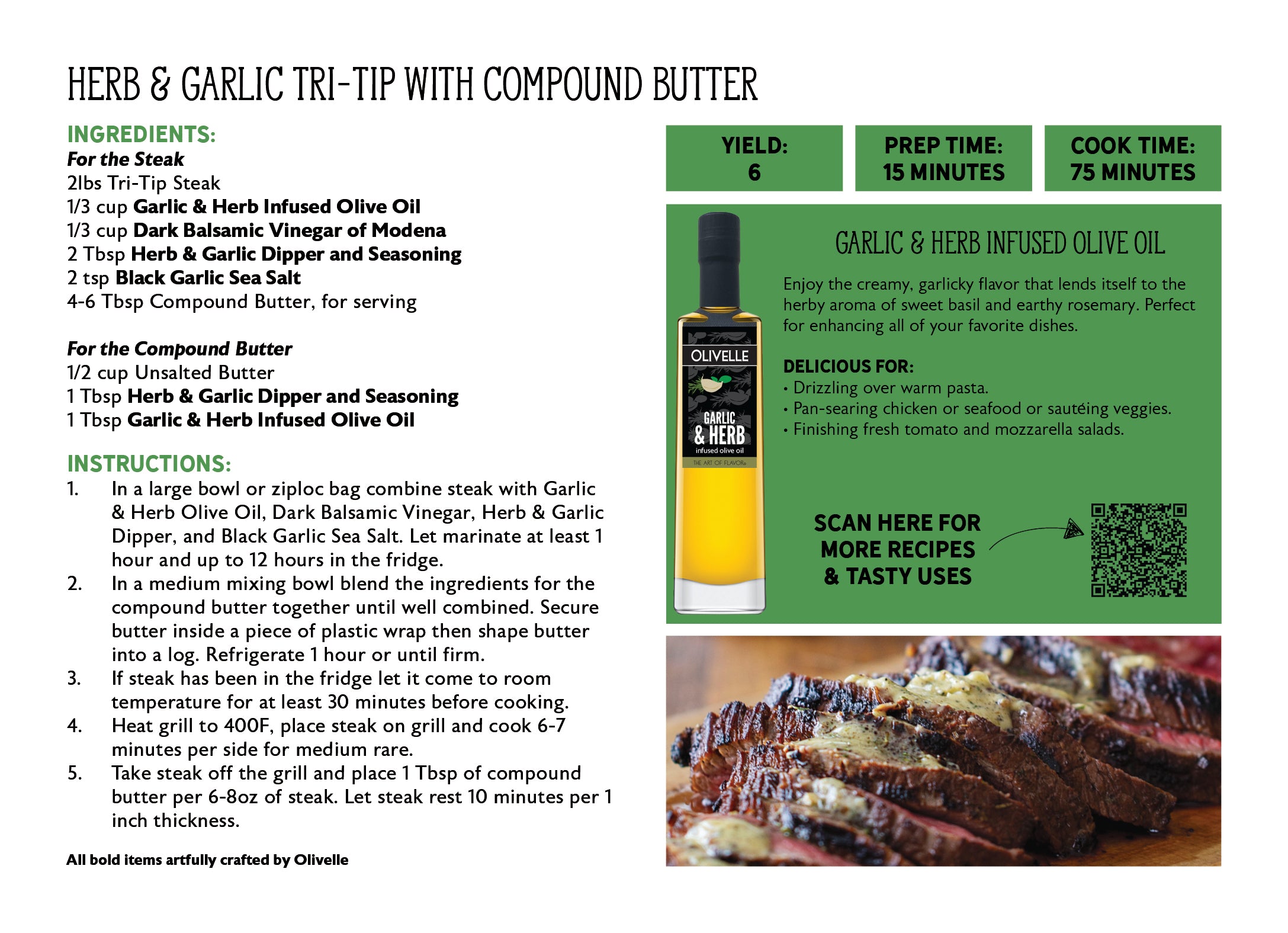 Garlic & Herb Infused Olive Oil - Bottled