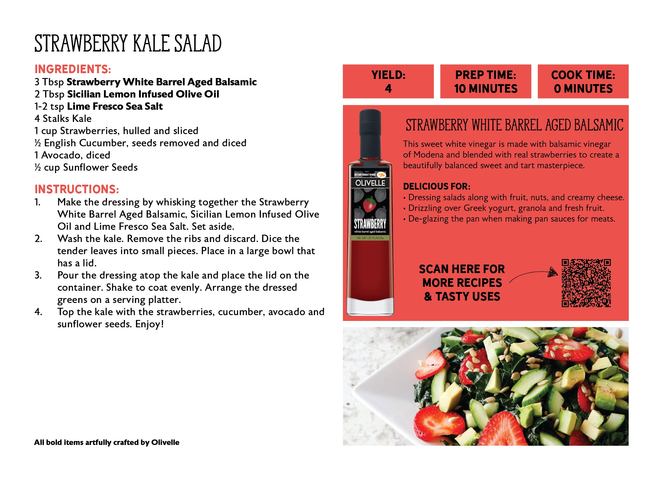 Strawberry White Barrel Aged Balsamic - 250ml Bottled