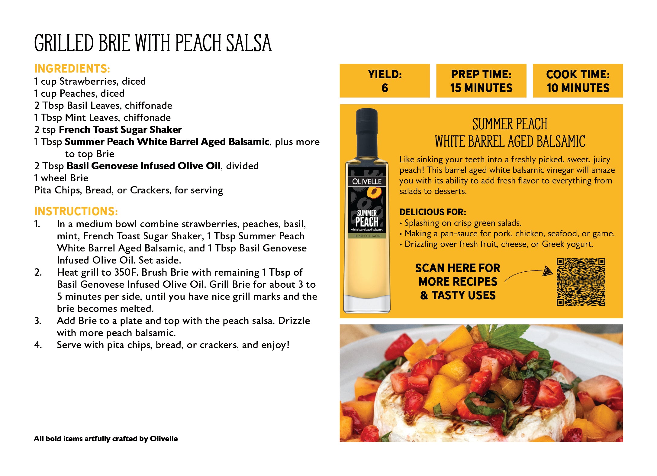 Summer Peach White Barrel Aged Balsamic - Bottled