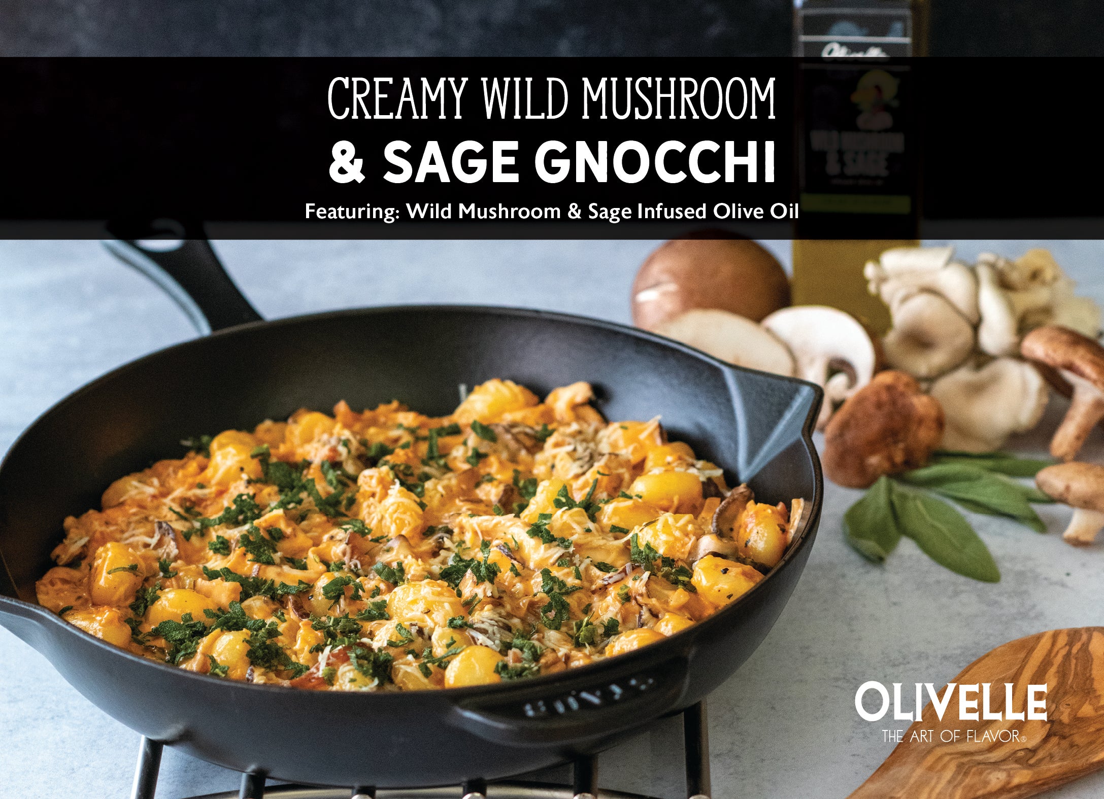 Wild Mushroom & Sage Infused Olive Oil - Bottled