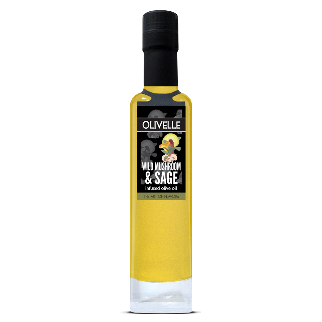 Wild Mushroom & Sage Infused Olive Oil - 250ml Bottled